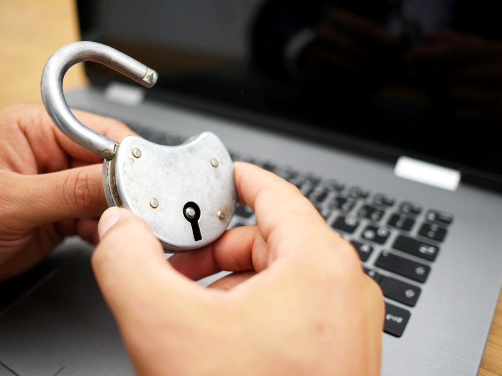 Close-up of human eye with iris recognition scanning pattern overlay